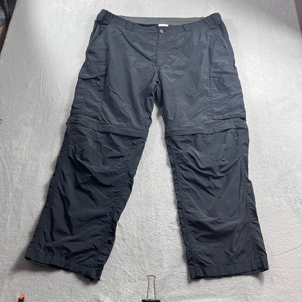 Columbia Mens 42x30 Convertible Cargo Pants Black Hiking Outdoor Zip Off Shorts